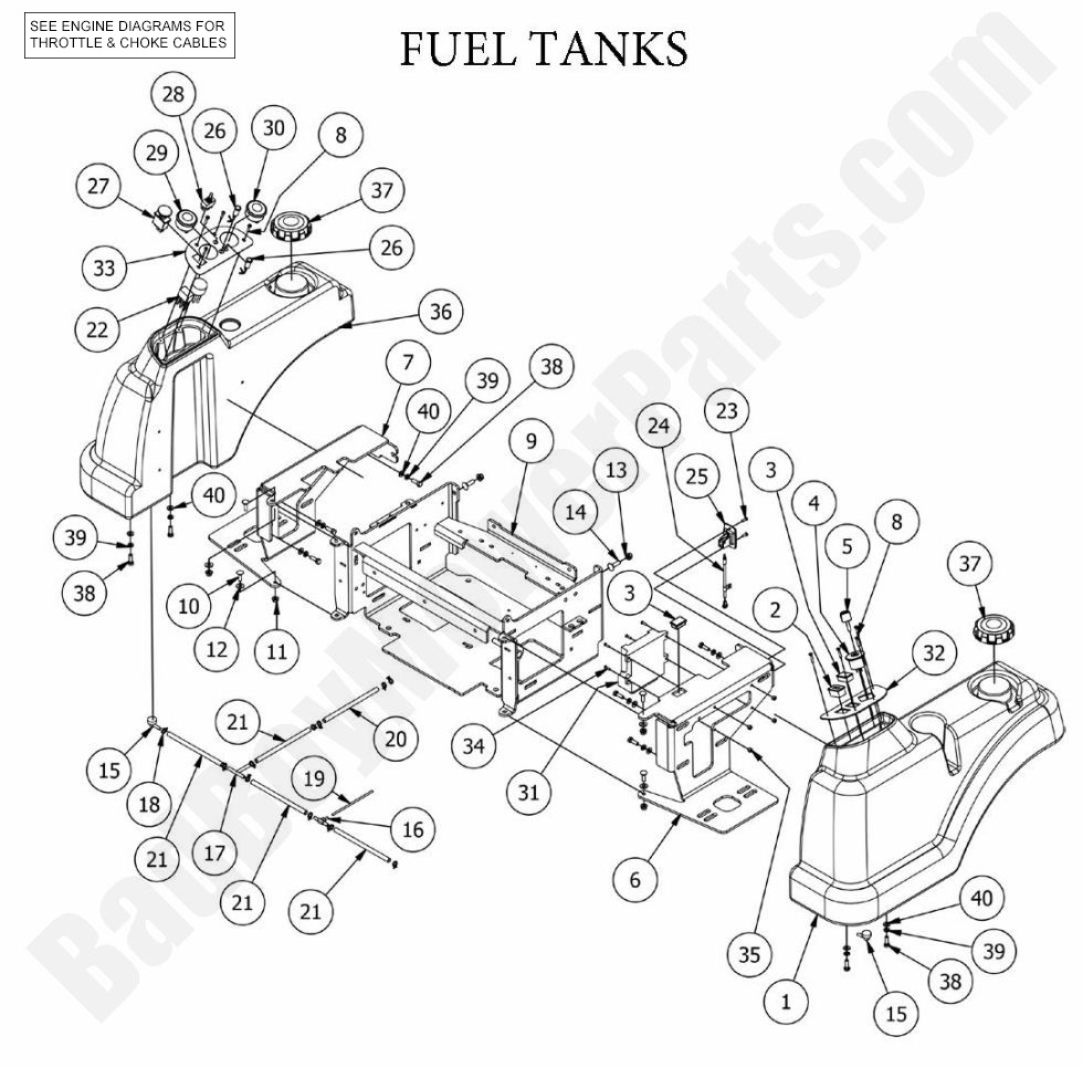 1152 - Bad Boy Mower Parts Lookup > 2015 > Compact Diesel > Fuel Tanks